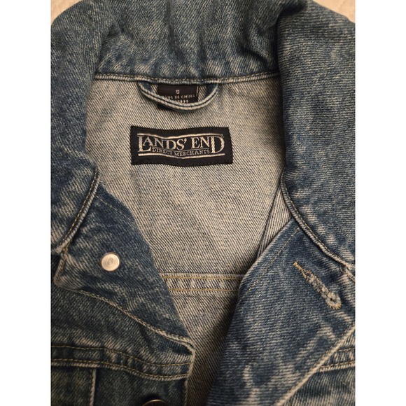Lands' End Denim Trucker JeanJacket Y2K Kids Size Small S 6 8 Excellent Buttons - Picture 4 of 7